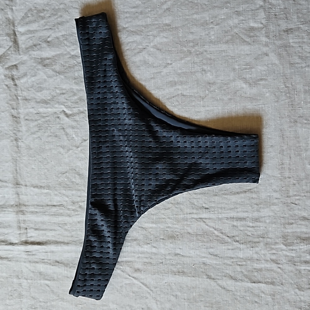 Roka Gray perforated swim bikini bottom size medium